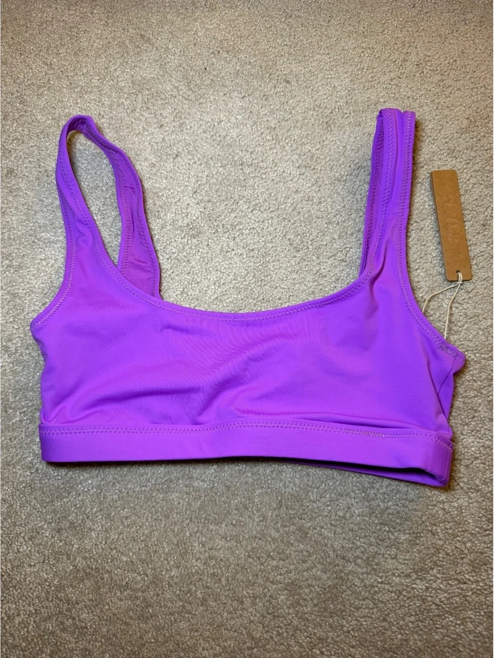 Skims Recycled Swim Tank Bikini Top Color Violet Size XXS